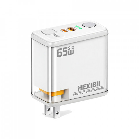 Мережевий зарядний пристрій HEXIBII E11 65W SiC з автоматичним виключенням